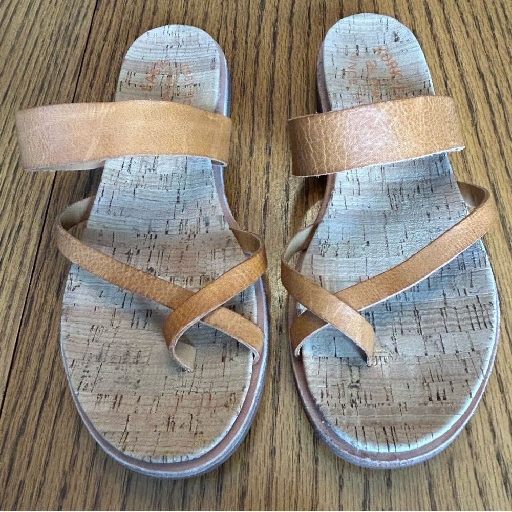 Kork-Ease Tan Leather Cork Sandals Size 7 - Picture 1 of 9